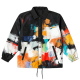 Black Collared Jacket with Colorful Abstract Graffiti Print